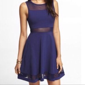 Mesh panel dress with circle skirt